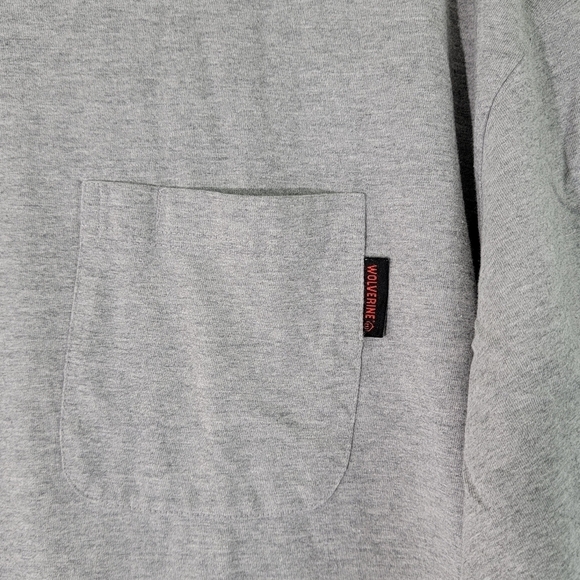 WOLVERINE Men Big Sz 2XL Gray Crewneck Short Sleeve Casual T-Shirt Cotton Blend - Picture 4 of 10